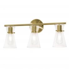 AFX Lighting, Inc. AMDV2210MBSB - AMANDA VANITY MEDIUM BASE; SATIN BRASS; CLEAR