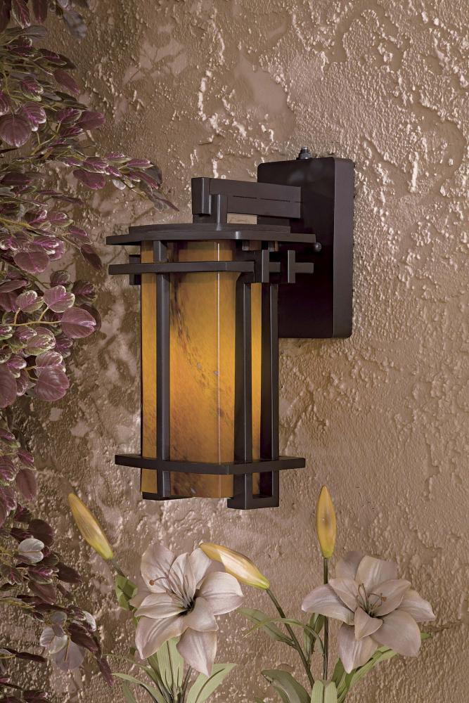 One Light Bronze Wall Lantern