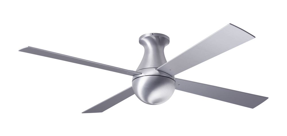 Ball Flush Fan; Brushed Aluminum Finish; 42" Aluminum Blades; No Light; Fan Speed Control