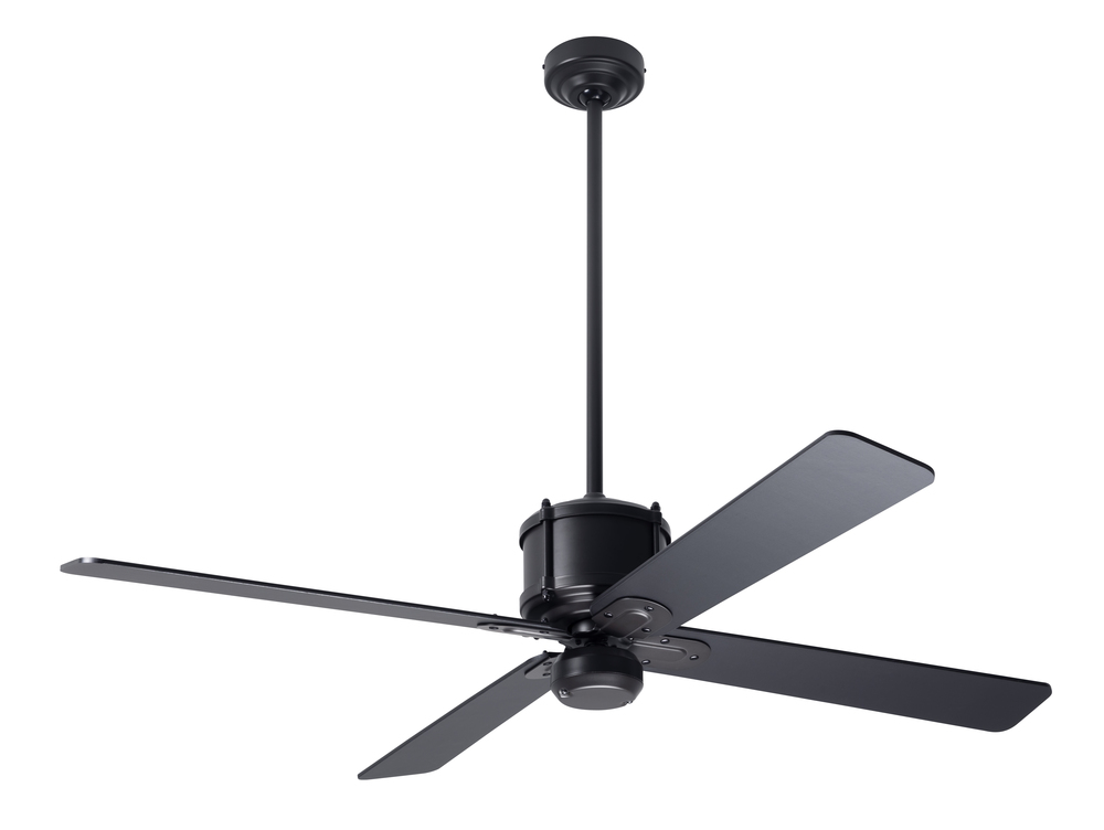 Industry DC Fan; Dark Bronze Finish; 50" Black Blades; No Light; Remote Control