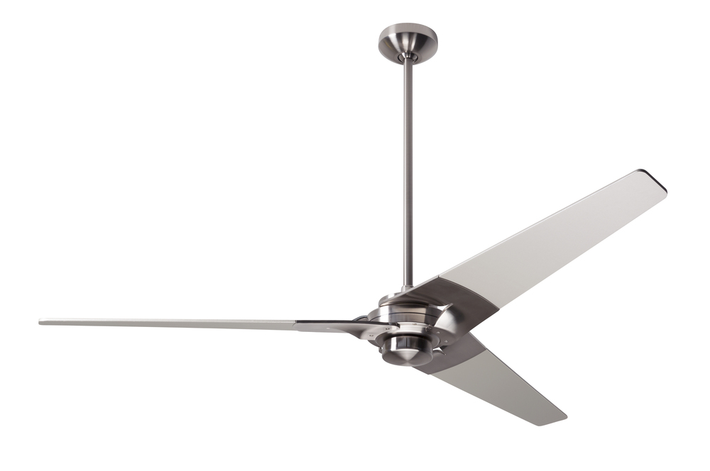 Torsion Fan; Bright Nickel Finish; 62" Graywash Blades; No Light; Fan Speed Control