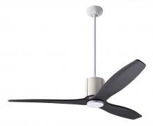 Modern Fan Co. LLX-GWIV-54-EB-NL-RC - LeatherLuxe DC Fan; Gloss White Finish with Ivory Leather; 54" Ebony Blades; No Light; Remote Co