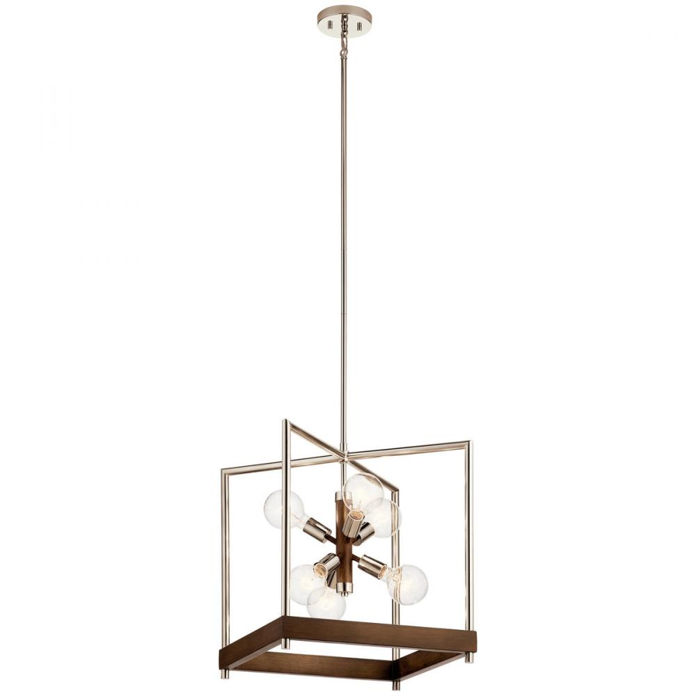 Tanis™ 6 Light Foyer Pendant Auburn Stained