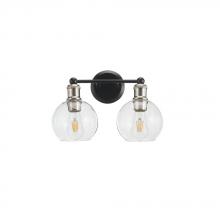 Avista Lighting Inc A3212BKBN - Avista Ash Vanity Wall Light 2-Light Black & Brushed Nickel