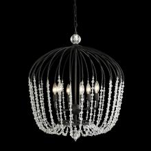 Varaluz 343P06MB - Voliere 6-Lt Crystal Tall Pendant - Matte Black