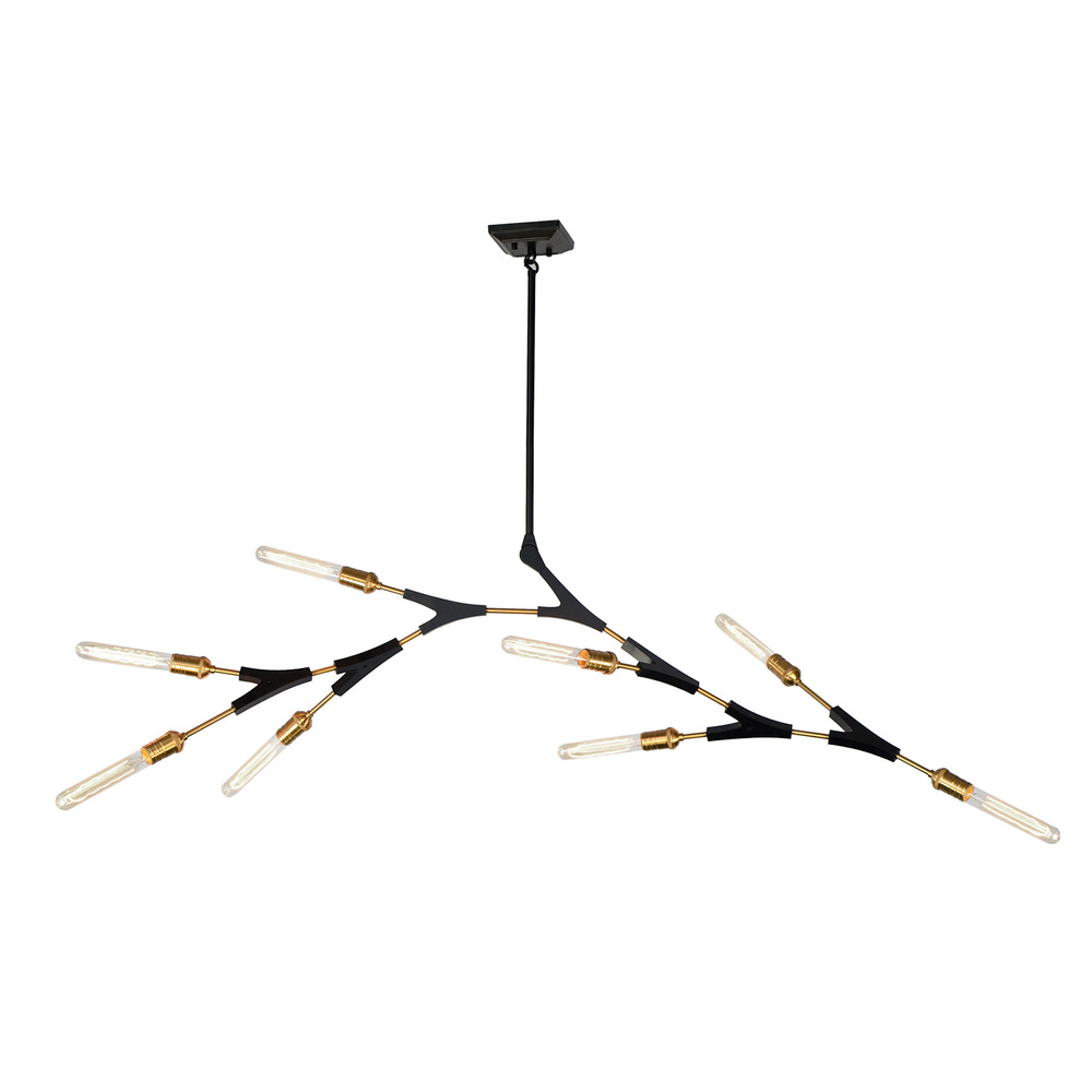 Filiali 10 Light Chandelier (Black & Harvest Brass)