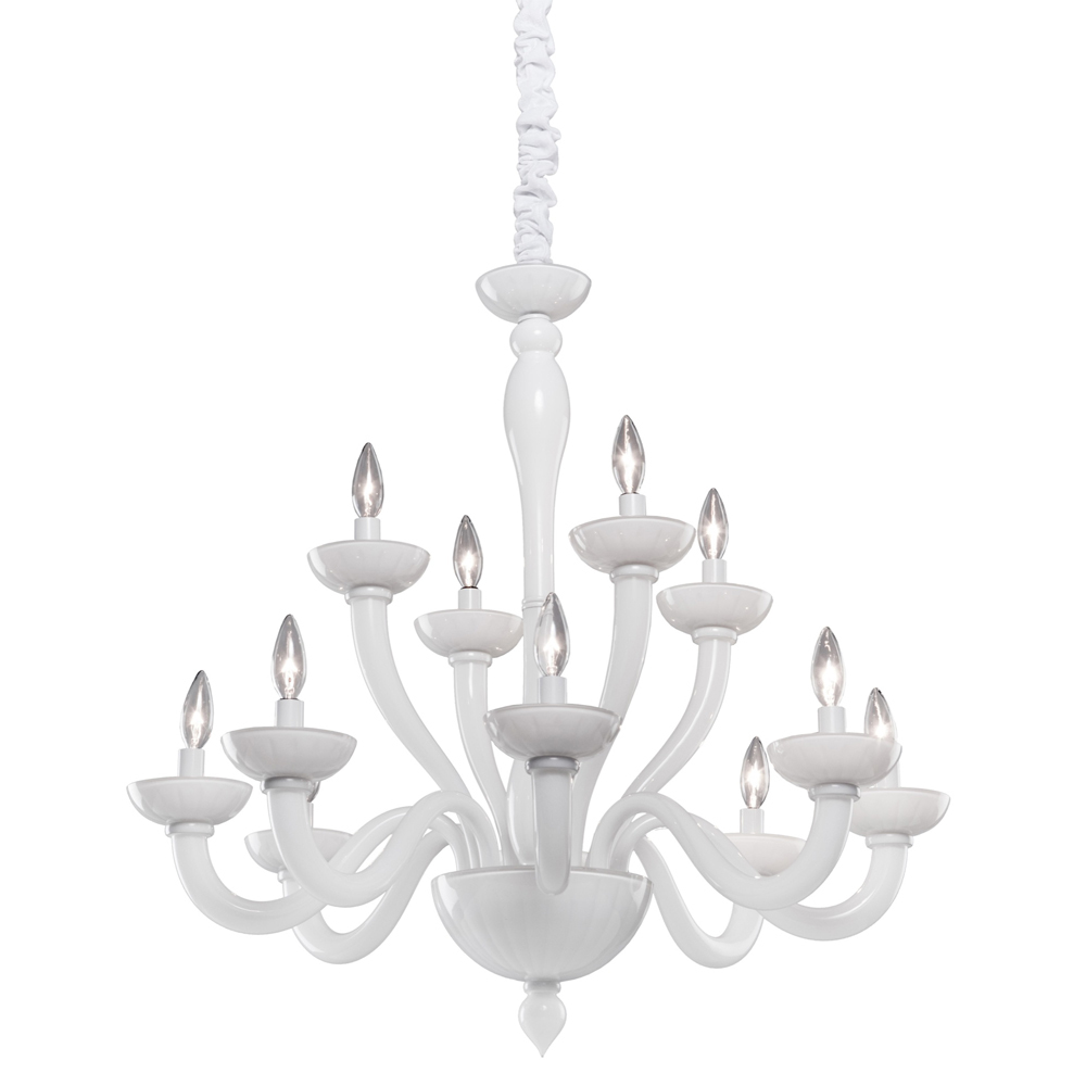 Milk Glass White Chandelier