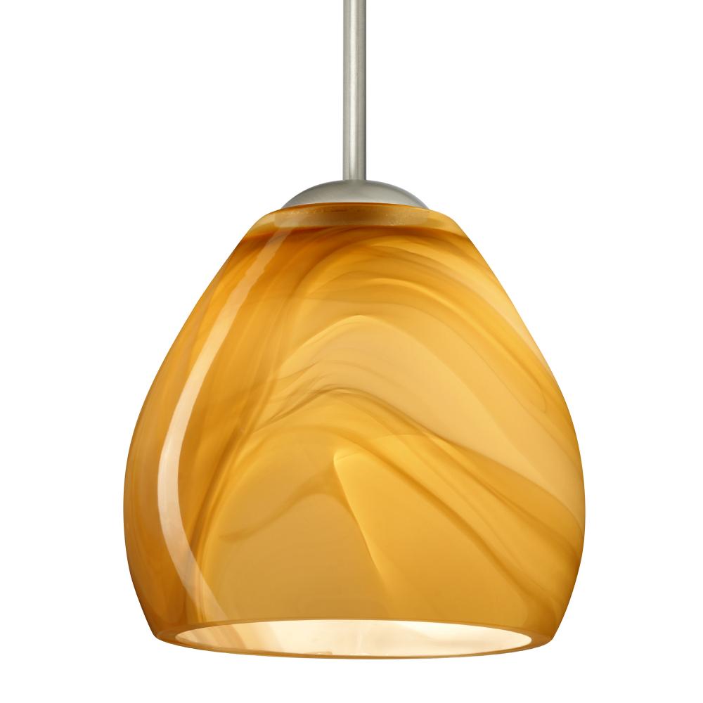 Besa Bolla LED Pendant Honey Satin Nickel 1x9W LED, 15Ft. Cord