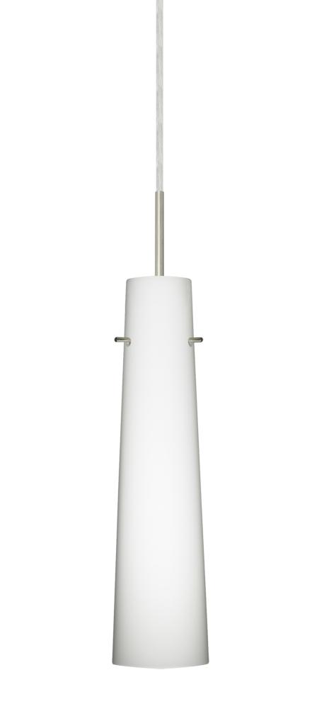 Besa Camino Pendant Satin Nickel Opal Matte 1x5W LED, 15Ft. Cord