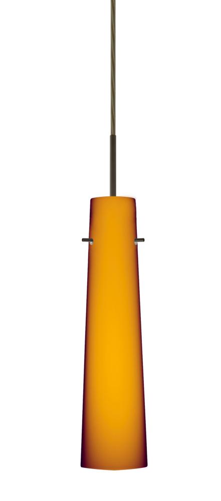 Besa Camino Pendant Bronze Amber Matte 1x5W LED, 15Ft. Cord