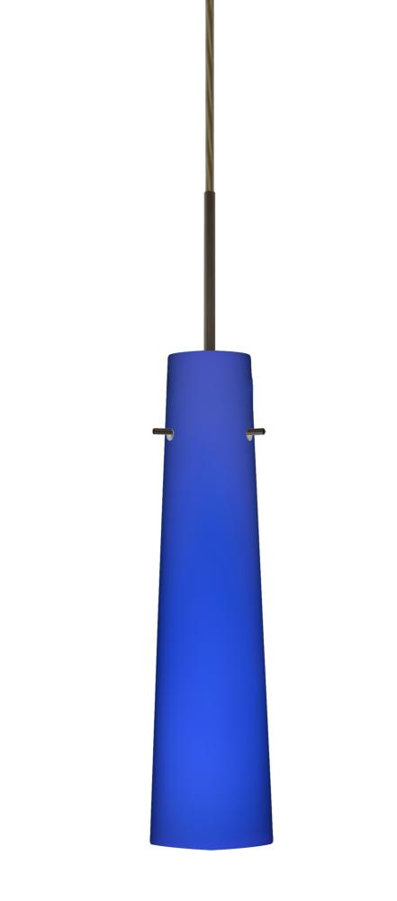 Besa Camino Pendant Bronze Cobalt Blue Matte 1x5W LED, 15Ft. Cord