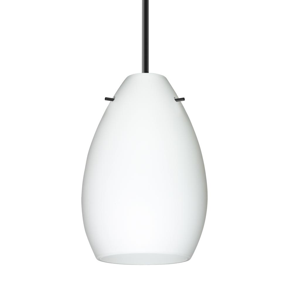 Besa Pendant Pera 6, Black Finish, Opal Matte 1x5W LED, 15Ft Cord