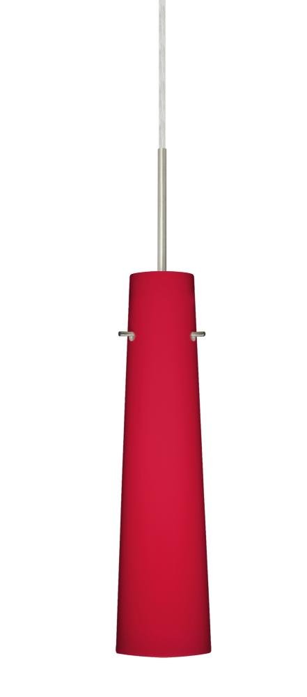 Besa Camino Pendant Satin Nickel Ruby Matte 1x5W LED, 15Ft. Cord