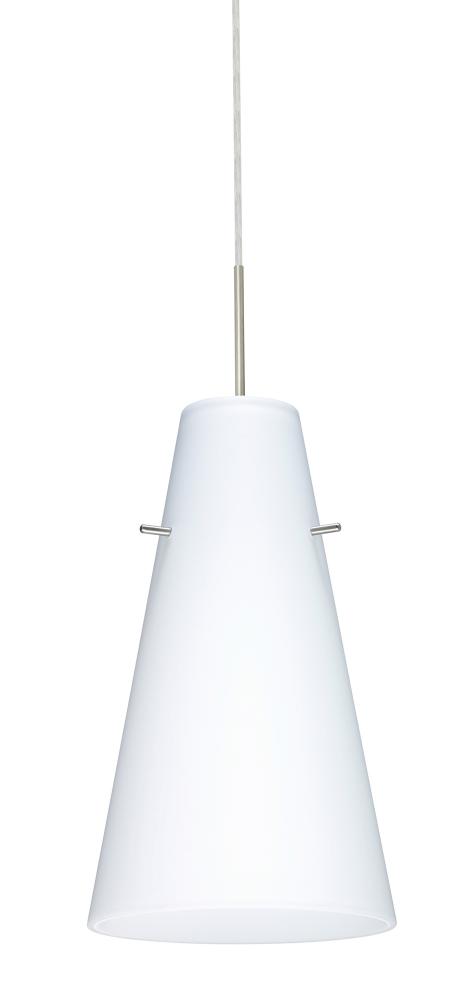 Besa Cierro Pendant Satin Nickel Opal Matte 1x100W Medium Base, 15Ft. Cord