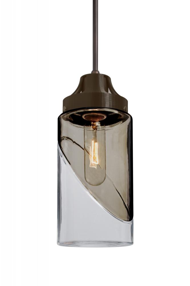 Besa, Blink Cord Pendant, Trans. Smoke/Clear, Bronze Finish, 1x60W Medium Base