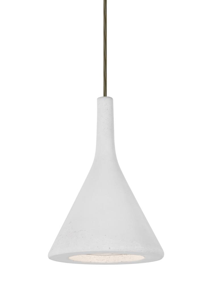 Besa Gala Pendant, White, Bronze Finish, 1x9W LED