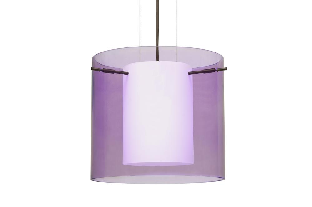 Besa Pendant Pahu 12 Bronze Transparent Amethyst 1x100W Medium Base