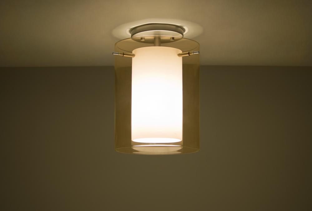 Besa Ceiling Pahu 8 Satin Nickel Transparent Armagnac/Opal 1x100W Medium Base