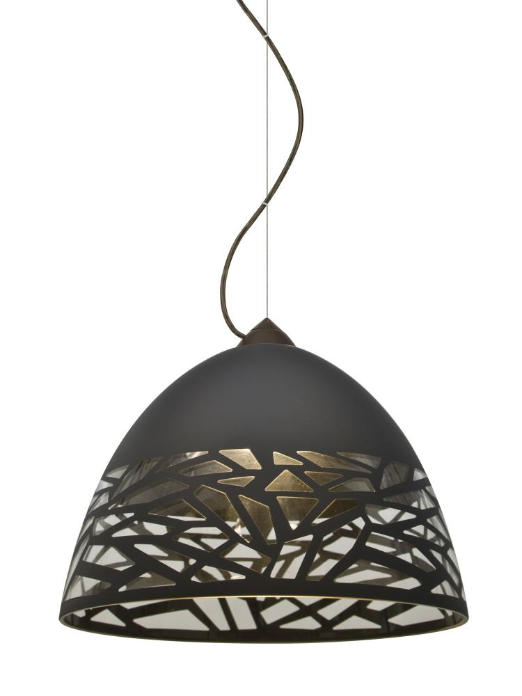 Besa Kiev Pendant, Black, Bronze Finish, 1x60W Medium Base