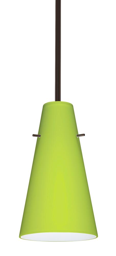 Besa Cierro Stem Pendant Bronze Chartreuse 1x100W Medium Base