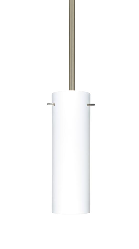 Besa Stem Copa Pendant Satin Nickel Opal Matte 1x40W Halogen