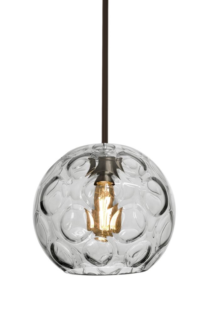 Besa Bombay Cord Pendant, Clear, Bronze Finish, 1x8W LED Filament