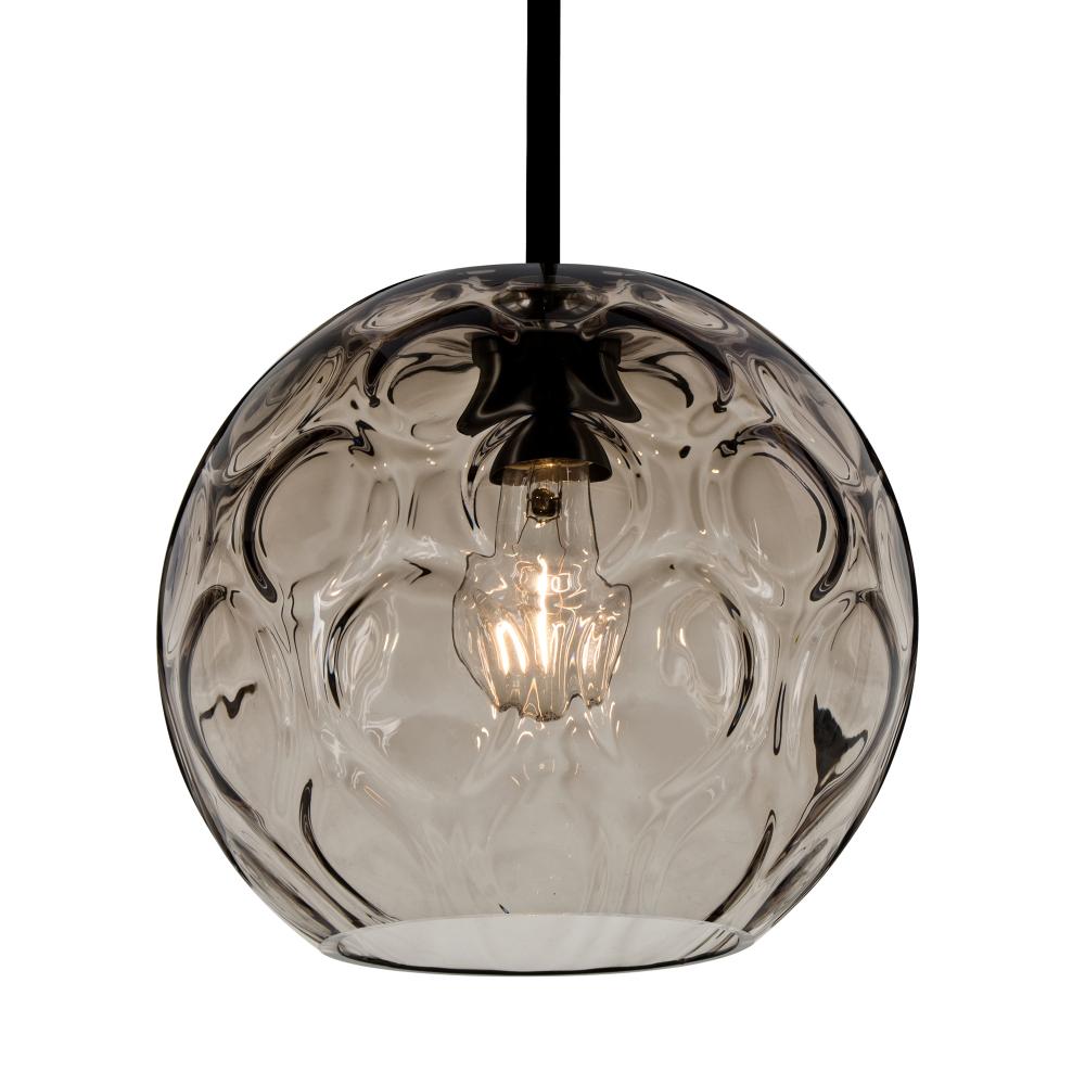 Besa Bombay Cord Pendant, Smoke, Black Finish, 1x60W MAX E26 Base