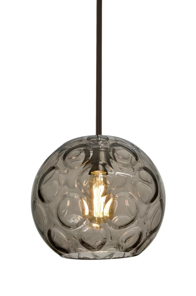 Besa Bombay Cord Pendant, Smoke, Bronze Finish, 1x8W LED Filament