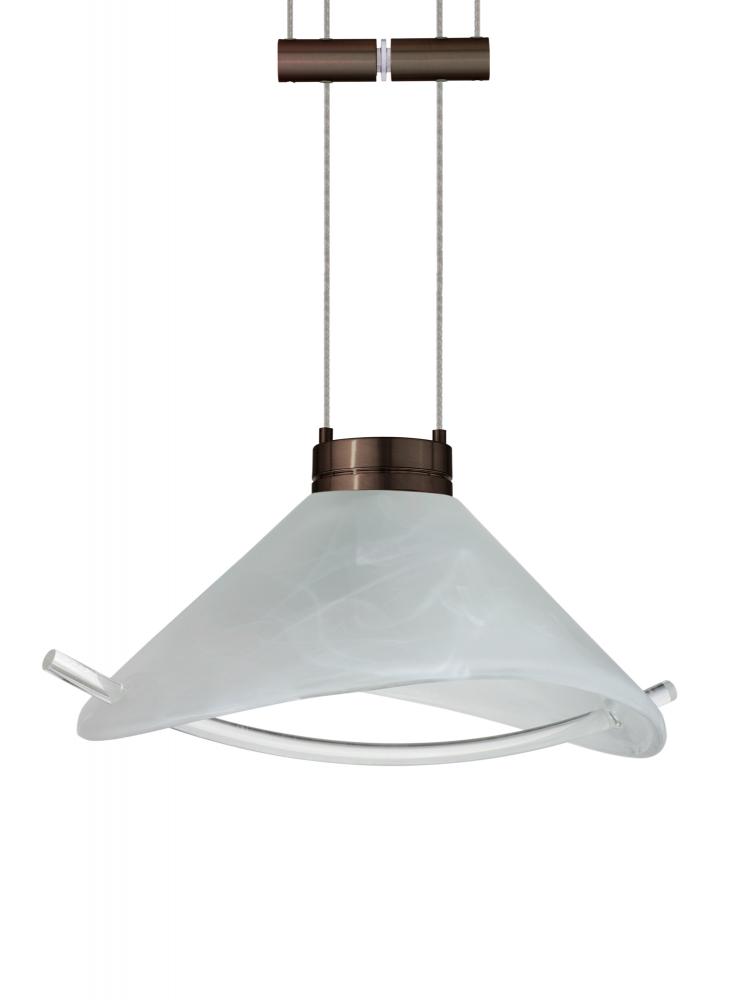 Besa Pendant Hoppi Bronze Marble/Clear 1x50W Halogen