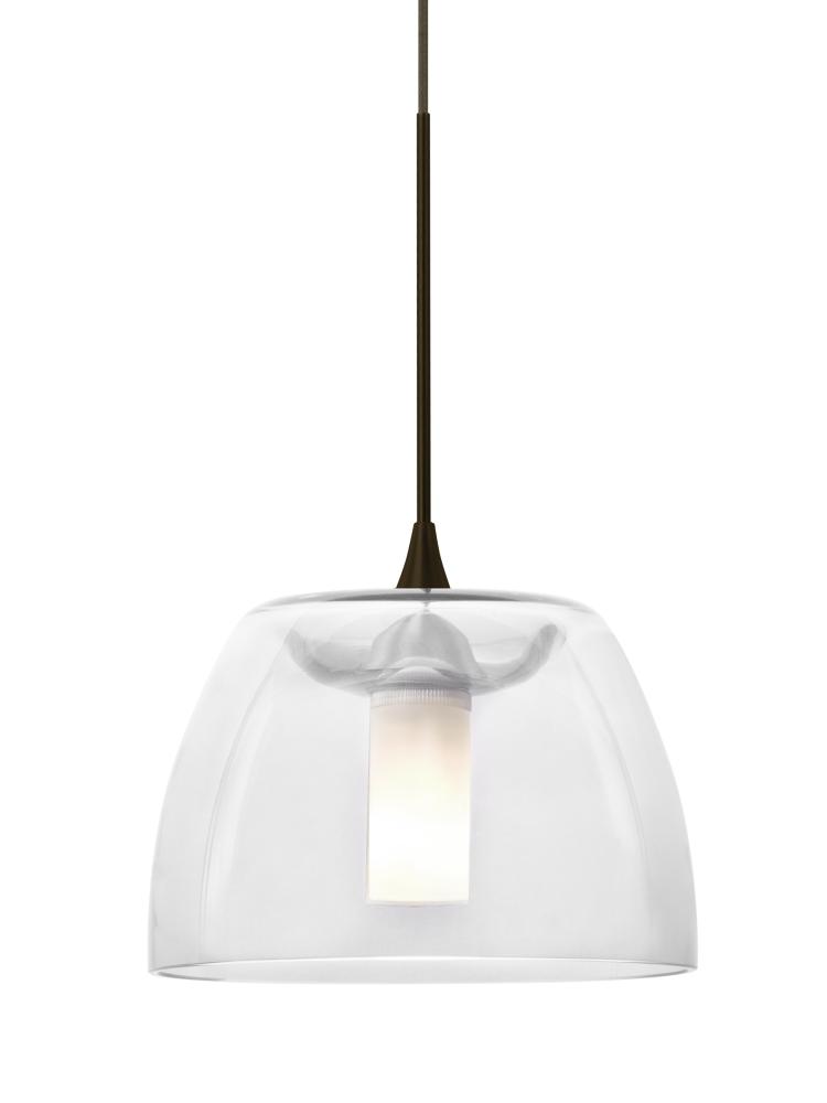 Besa Spur Cord Pendant, Clear, Bronze Finish, 1x35W Halogen