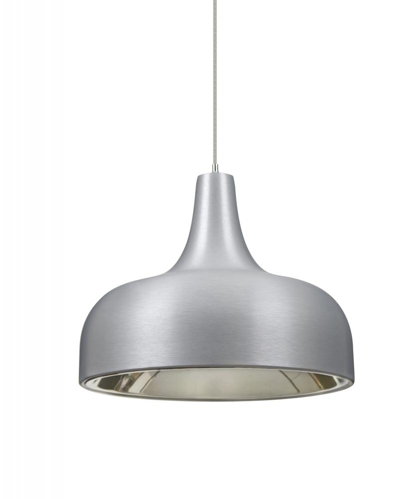 Besa, Persia Cord Pendant, Satin Nickel Finish, 1x9W LED