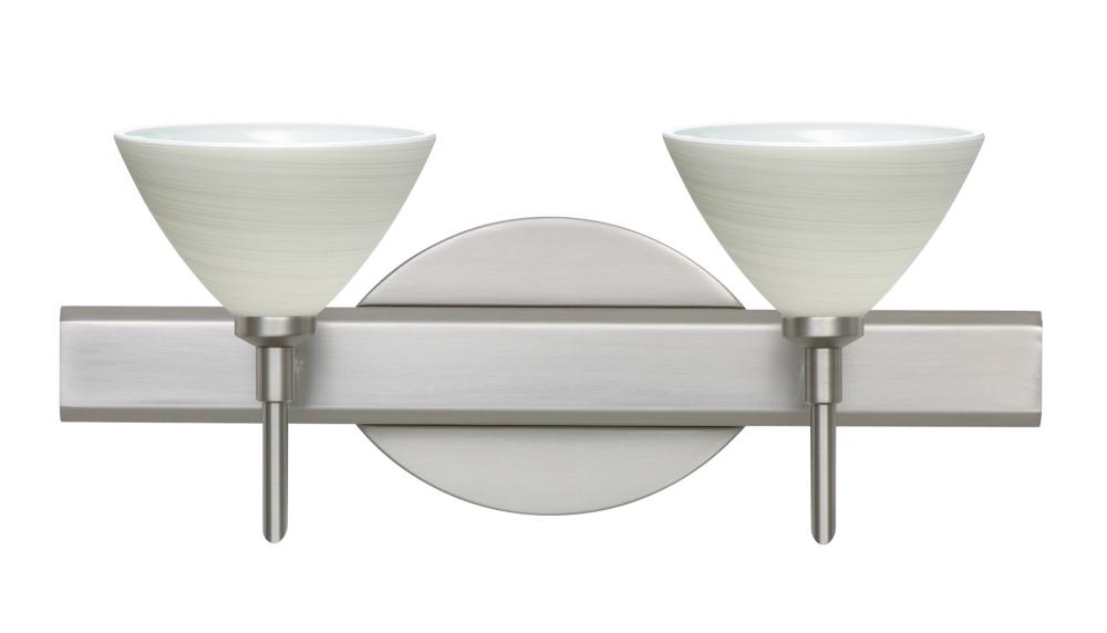 Besa Wall Domi Satin Nickel Chalk 2x5W LED