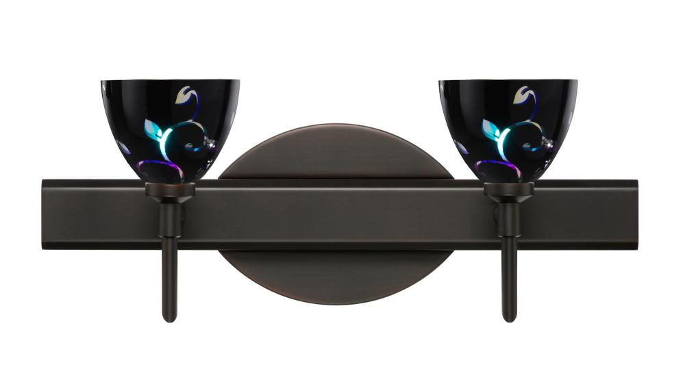 Besa Divi Wall 2SW Black Dicro Vine Bronze 2x5W LED