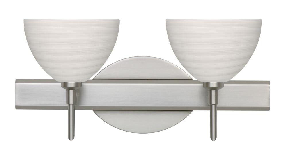 Besa Wall Brella Satin Nickel Chalk 2x5W LED