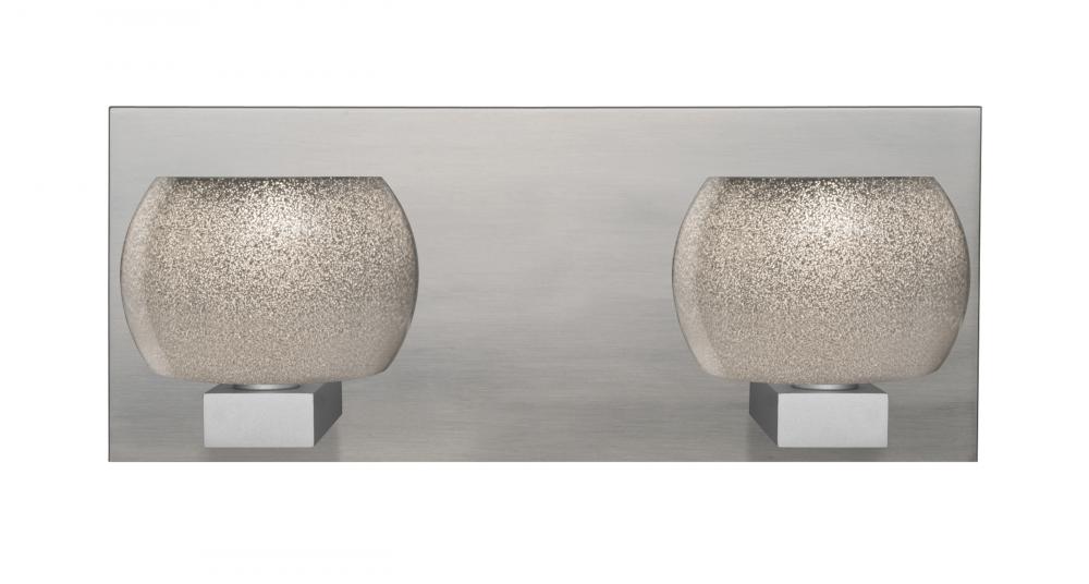 Besa, Keno Vanity, Smoke Sand, Satin Nickel Finish, 2x60W Halogen