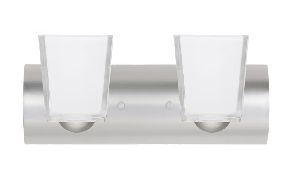 Besa Bria Wall 2WZ Clear/White Satin Nickel 2x6W GU24 LED