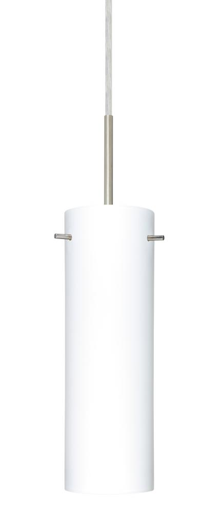 Besa Copa LED Pendant For Multiport Canopy Opal Matte Satin Nickel 1x9W LED, 15Ft. Co