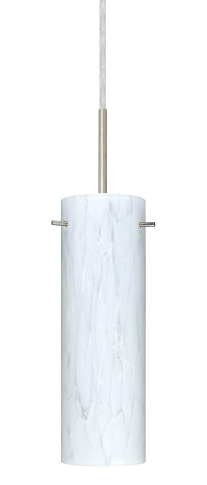 Besa Copa LED Pendant For Multiport Canopy Carrera Satin Nickel 1x9W LED, 15Ft. Cord