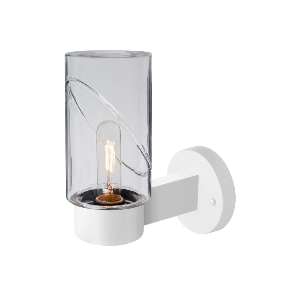 Blink Outdoor Sconce, Clear/Clear, White Finish, 1x5W LED Filament