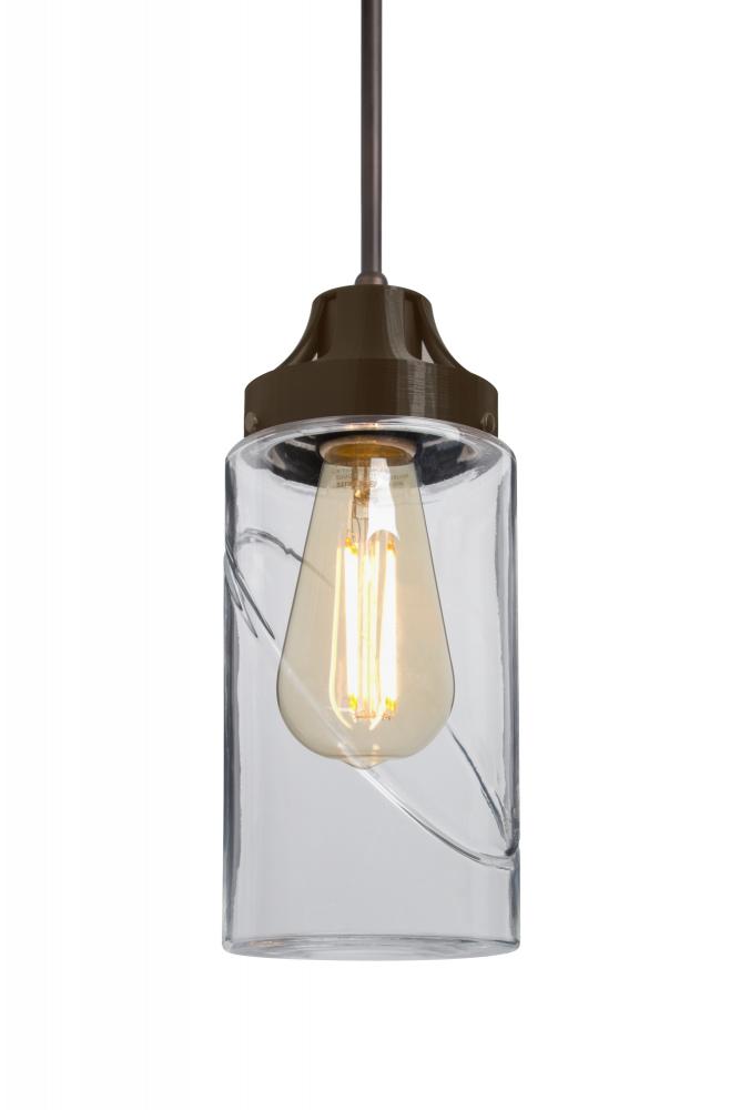 Besa, Blink Cord Pendant For Multiport Canopy, Clear, Bronze Finish, 1x4W LED Filamen