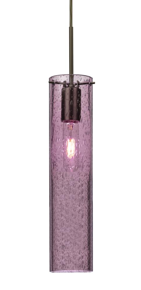 Besa, Juni 16 Pendant For Multiport Canopy, Plum Bubble, Bronze, 1x60W Medium Base