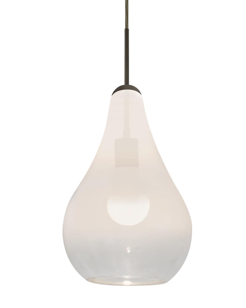 Besa, Leon Cord Pendant for Multiport Canopy, Milky White/Clear, Bronze Finish, 1x9W