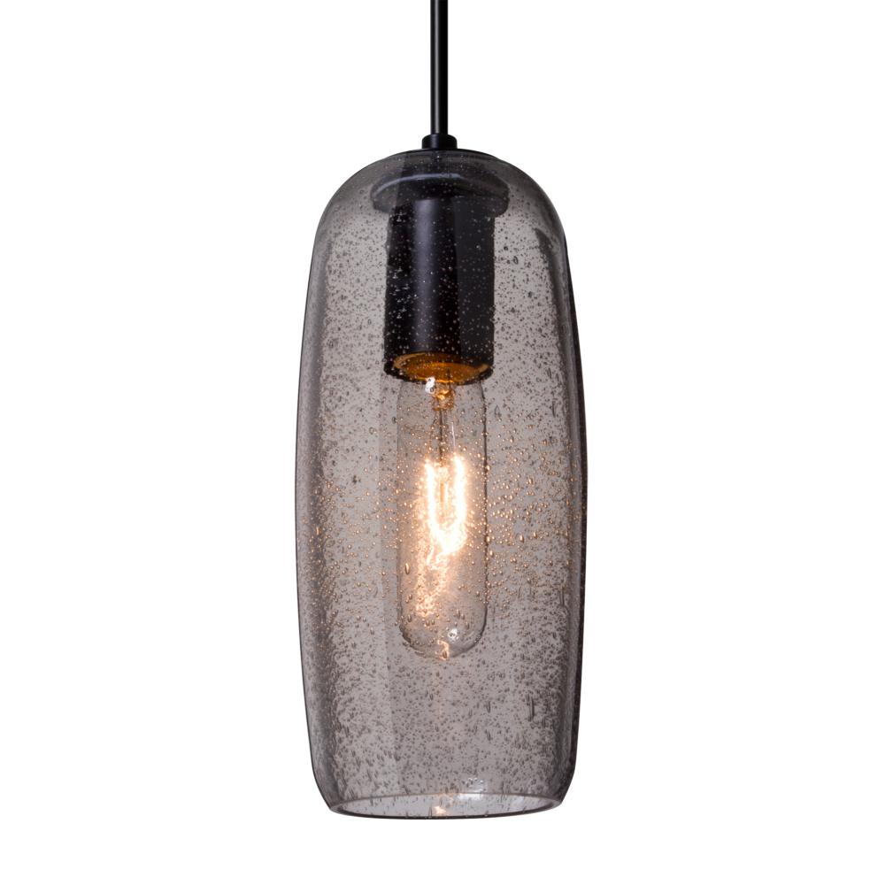 Besa, Pinot 9 Cord Pendant for Mulitport Canopy, Smoke Bubble, Black FInish 1x60W Inc