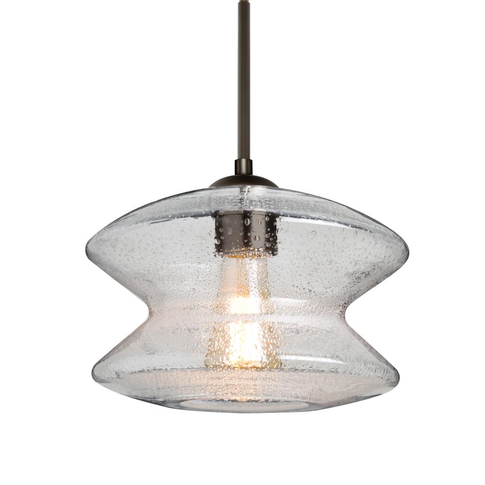 Besa, Zen Cord Pendant For Multiport Canopy, Clear Bubble, Bronze Finish, 1x60W Mediu