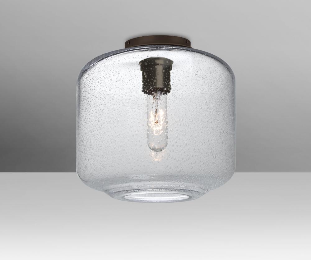 Besa Niles 10 Ceiling, Clear Bubble, Bronze Finish, 1x60W T10