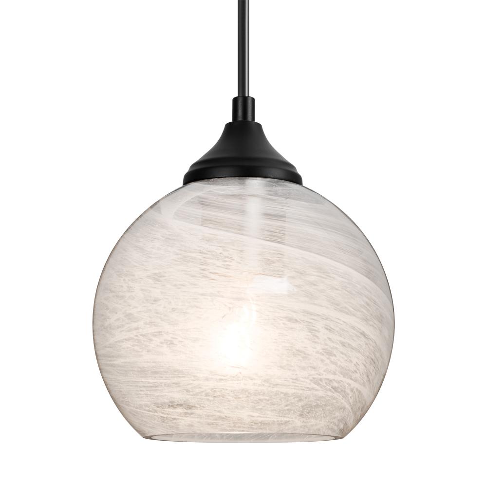 Besa, Jilly Outdoor Pendant, Vapor Clear, Black Finish, 1x60W E26 Base