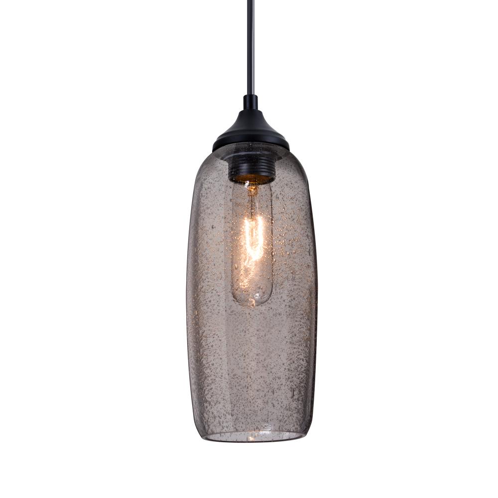 Besa, Pinot 9 Outdoor Pendant, Smoke Bubble, Black FInish 1x60W E26 Base