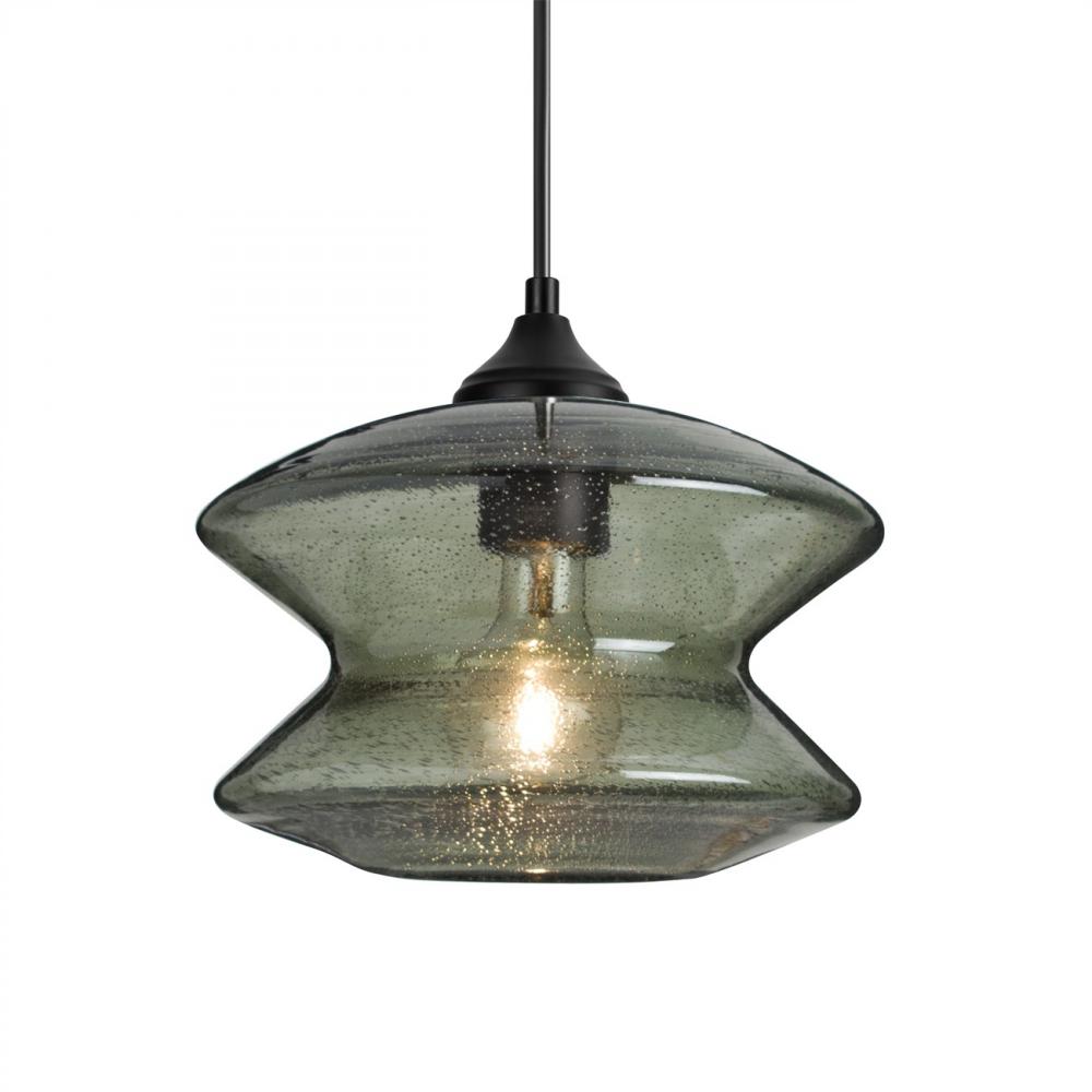 Besa, Zen Outdoor Pendant, Moss Bubble, Black Finish, 1x60W E26 Base