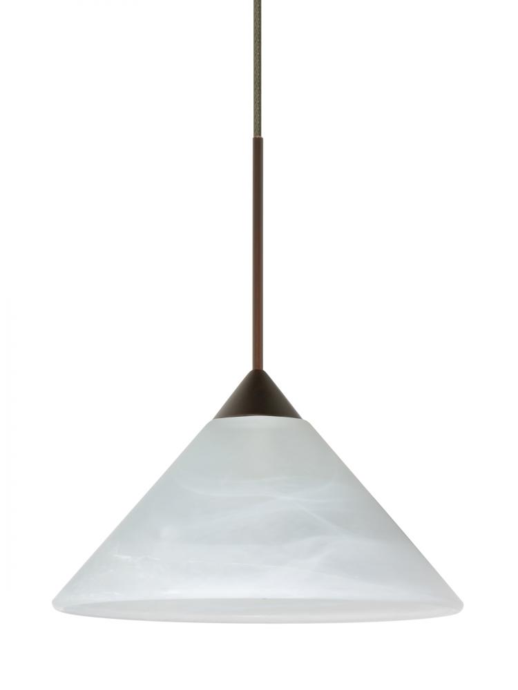 Besa Pendant Kona Bronze Marble 1x5W LED, 15Ft. Cord