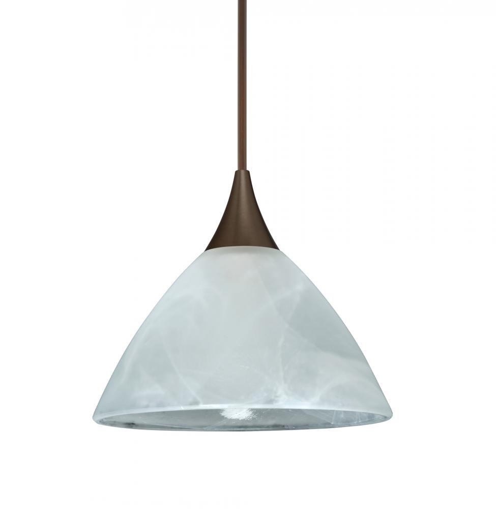 Besa Pendant Domi Bronze Marble 1x5W LED, 15Ft. Cord